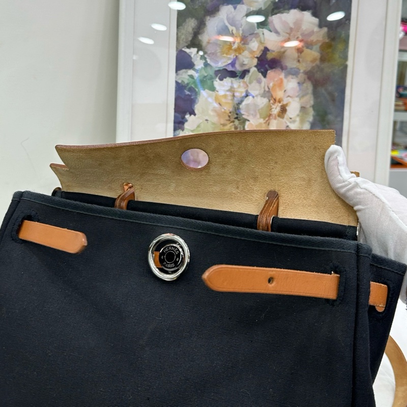 Hermes 愛馬仕 vintage 中古herbag31斜挎 熊貓配色 框D-7