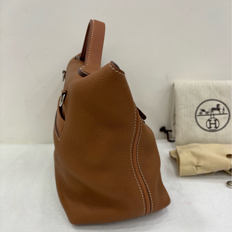 Hermes愛馬仕2424-29金棕銀扣Togo皮Y刻-2