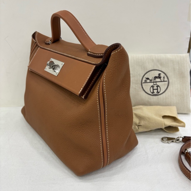 Hermes愛馬仕2424-29金棕銀扣Togo皮Y刻-3