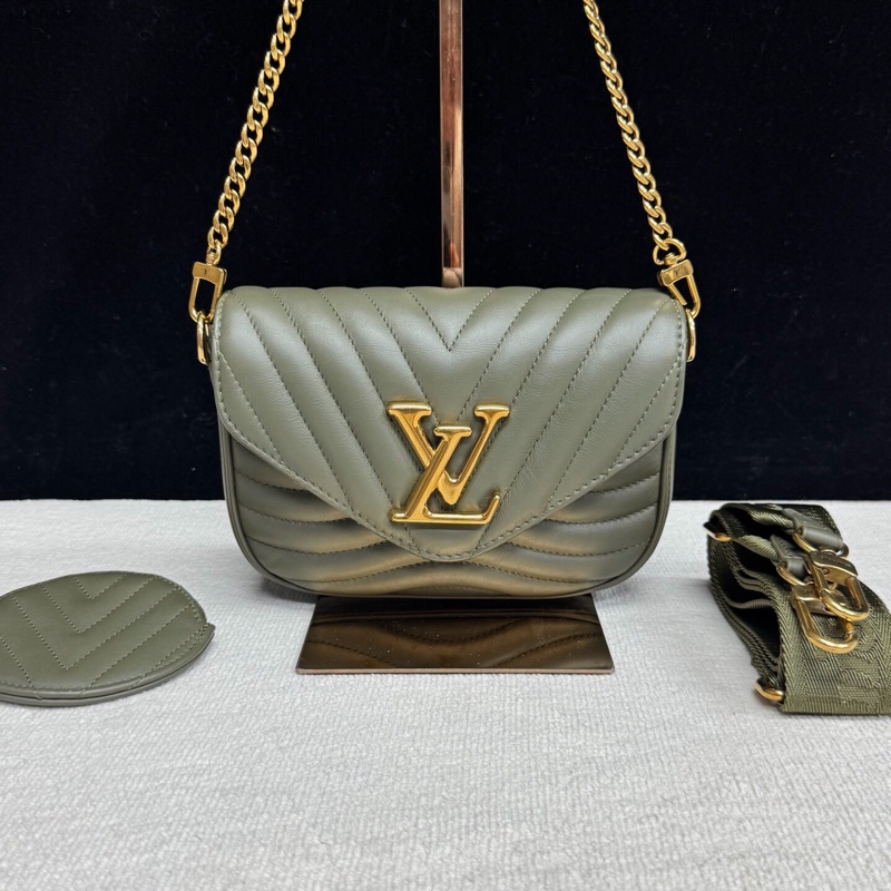 Louis Vuitton路易威登 橄欖綠全皮New Wave三合一單肩斜挎包 芯片款-0