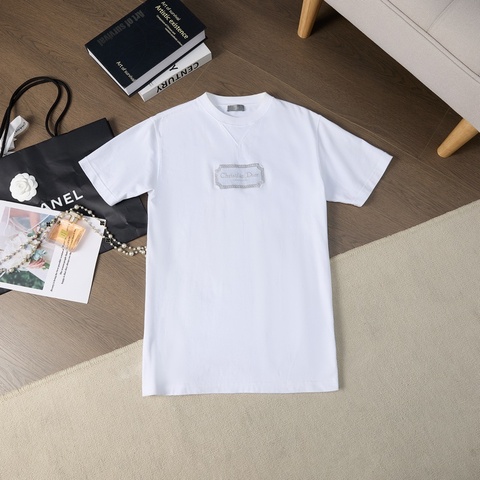 DIOR 方標刺繡短袖T恤