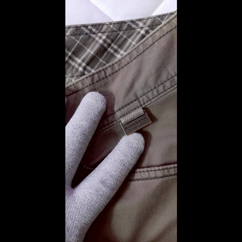 絕版BURBERRY 博柏利 BLACK LABEL 黑標 男軍綠色七分休閒褲76號-6