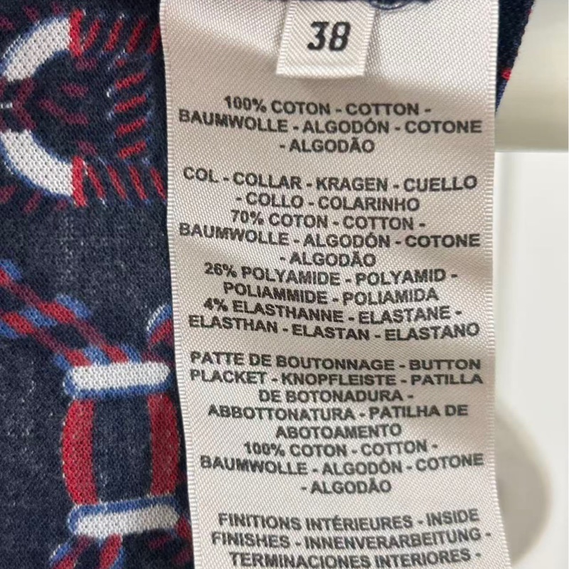 HERMES 愛馬仕 圖案滿印 Polo 領短袖,藍色,38碼 成色很好,法國製造,100%棉-4
