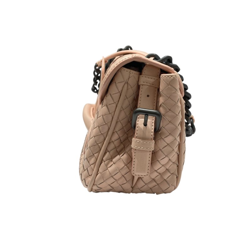 BOTTEGA VENETA 寶緹嘉 RIALTO BAG 編織肩背包 皮革 粉色 黑釦-3