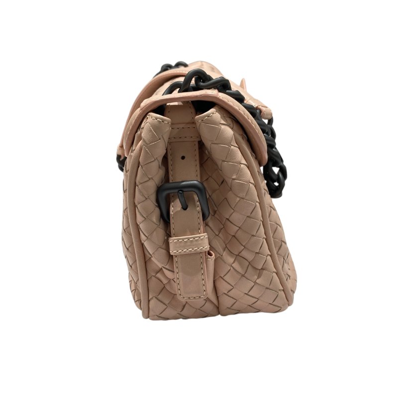 BOTTEGA VENETA 寶緹嘉 RIALTO BAG 編織肩背包 皮革 粉色 黑釦-4