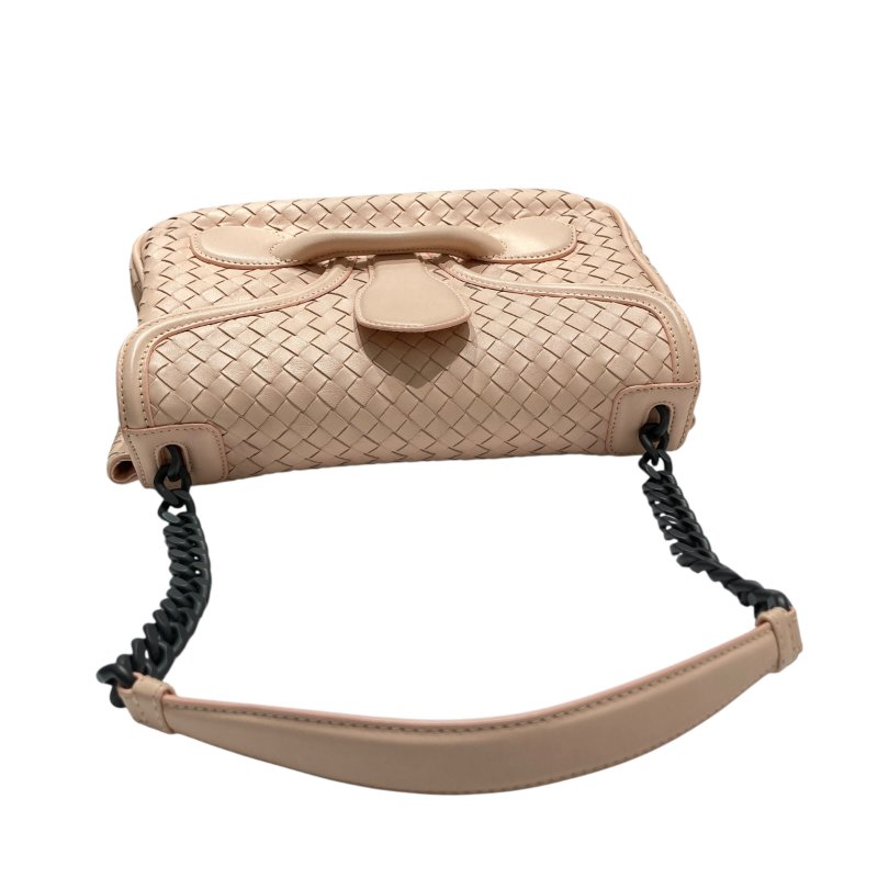BOTTEGA VENETA 寶緹嘉 RIALTO BAG 編織肩背包 皮革 粉色 黑釦-6