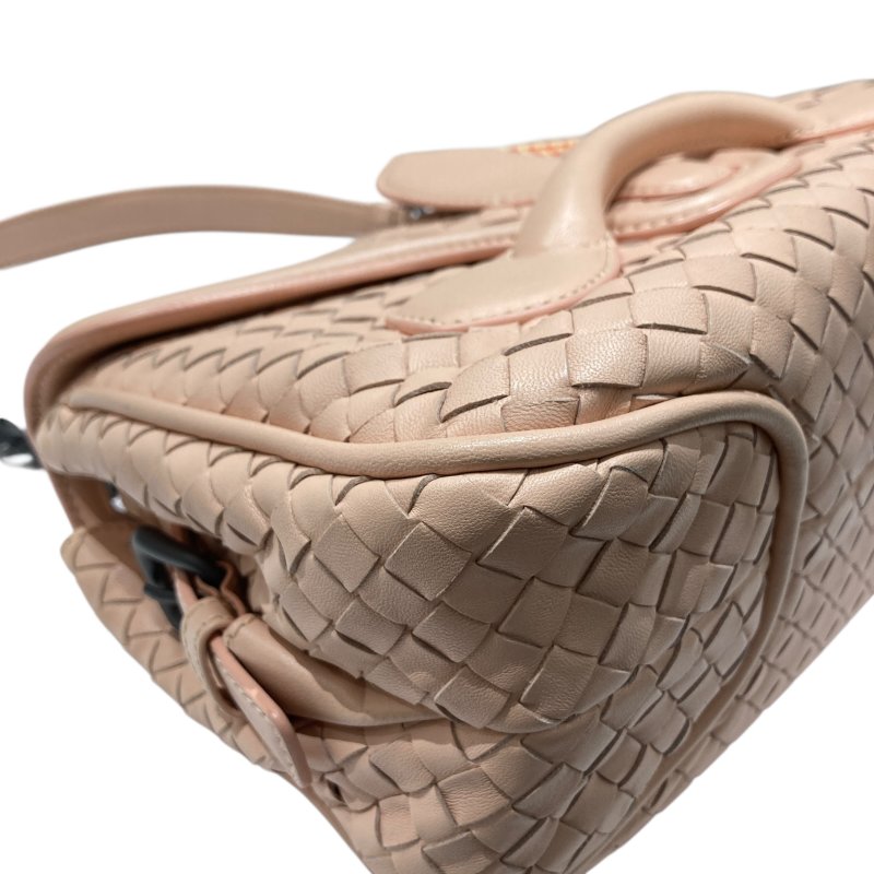 BOTTEGA VENETA 寶緹嘉 RIALTO BAG 編織肩背包 皮革 粉色 黑釦-7