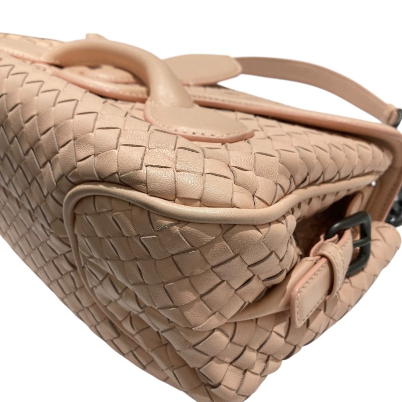 BOTTEGA VENETA 寶緹嘉 RIALTO BAG 編織肩背包 皮革 粉色 黑釦-8