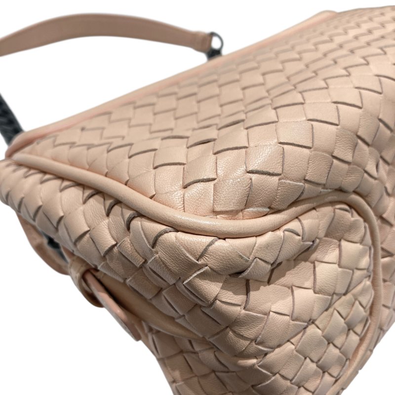 BOTTEGA VENETA 寶緹嘉 RIALTO BAG 編織肩背包 皮革 粉色 黑釦-9