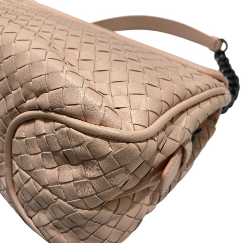 BOTTEGA VENETA 寶緹嘉 RIALTO BAG 編織肩背包 皮革 粉色 黑釦-10