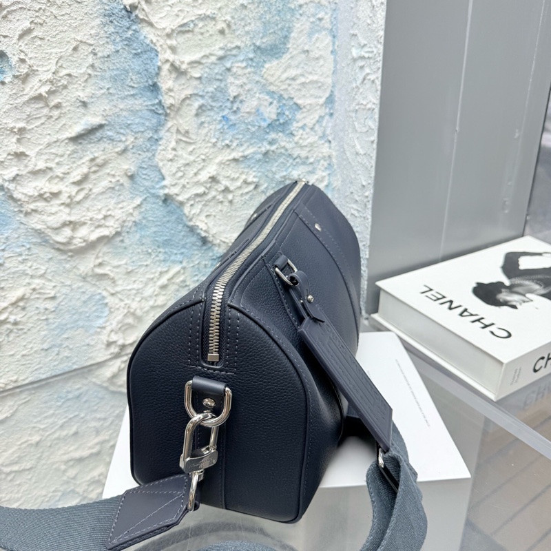 Louis Vuitton 路易威登 Keepall City 藍灰色全皮斜挎包芯片款-2
