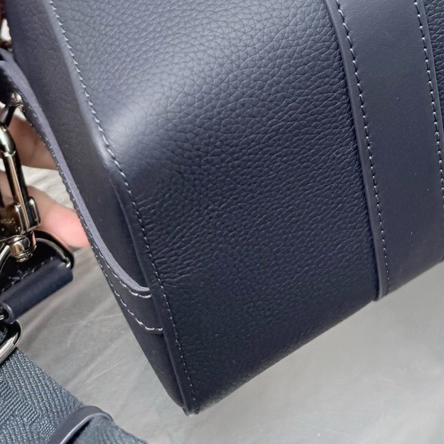 Louis Vuitton 路易威登 Keepall City 藍灰色全皮斜挎包芯片款-4