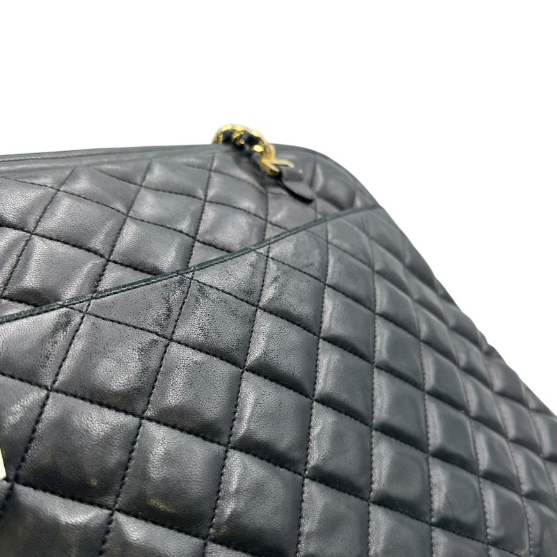 【美收精品】CHANEL 黑色菱格羊皮金鍊側肩包 C-540【隔月月中將轉賣至日本 上架期限30天】-7