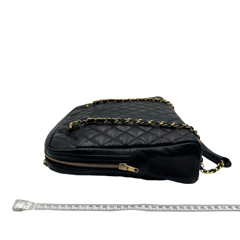 【美收精品】CHANEL 黑色菱格羊皮金鍊側肩包 C-540【隔月月中將轉賣至日本 上架期限30天】-12