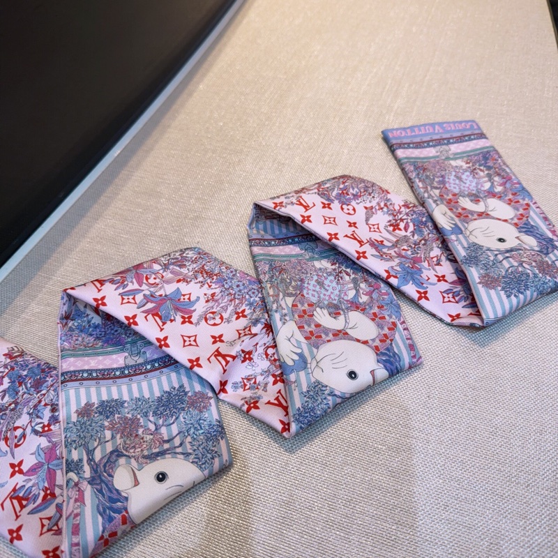LV路易威登 經典小兔子發帶絲巾 120*8-1