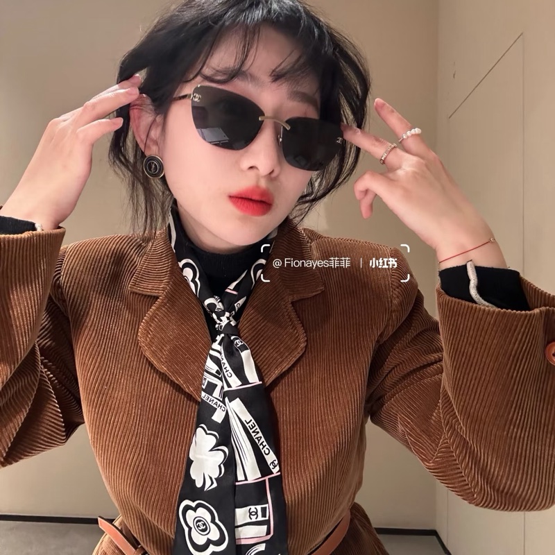 ✨️Chanel 鈦合金無框貓眼新款超輕CH4286 太陽眼鏡 全新全配-0