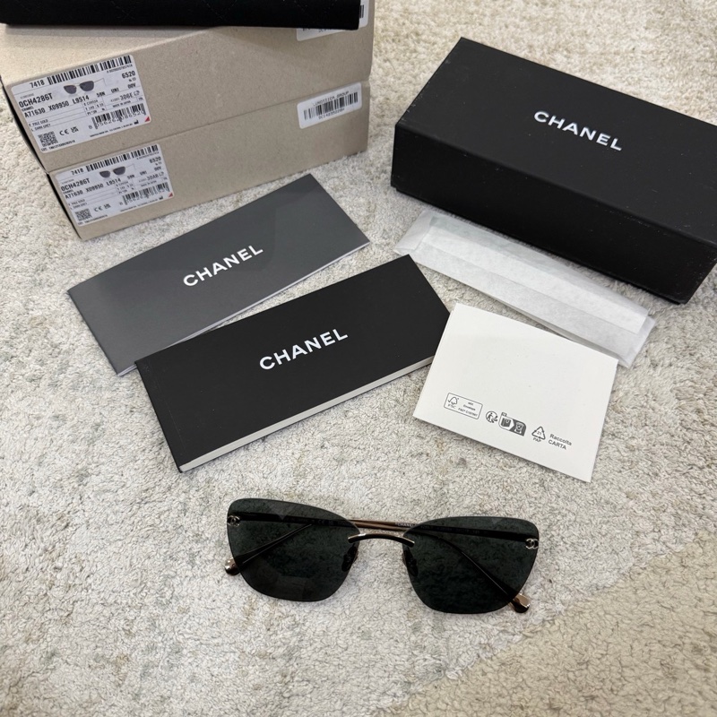 ✨️Chanel 鈦合金無框貓眼新款超輕CH4286 太陽眼鏡 全新全配-1