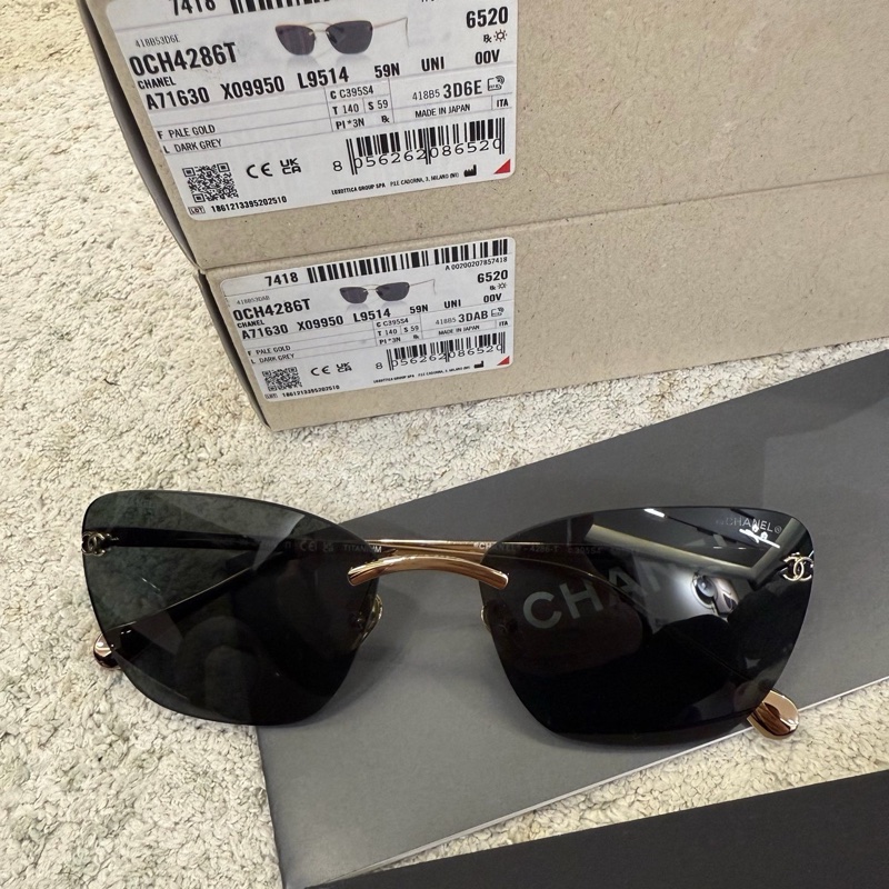 ✨️Chanel 鈦合金無框貓眼新款超輕CH4286 太陽眼鏡 全新全配-2