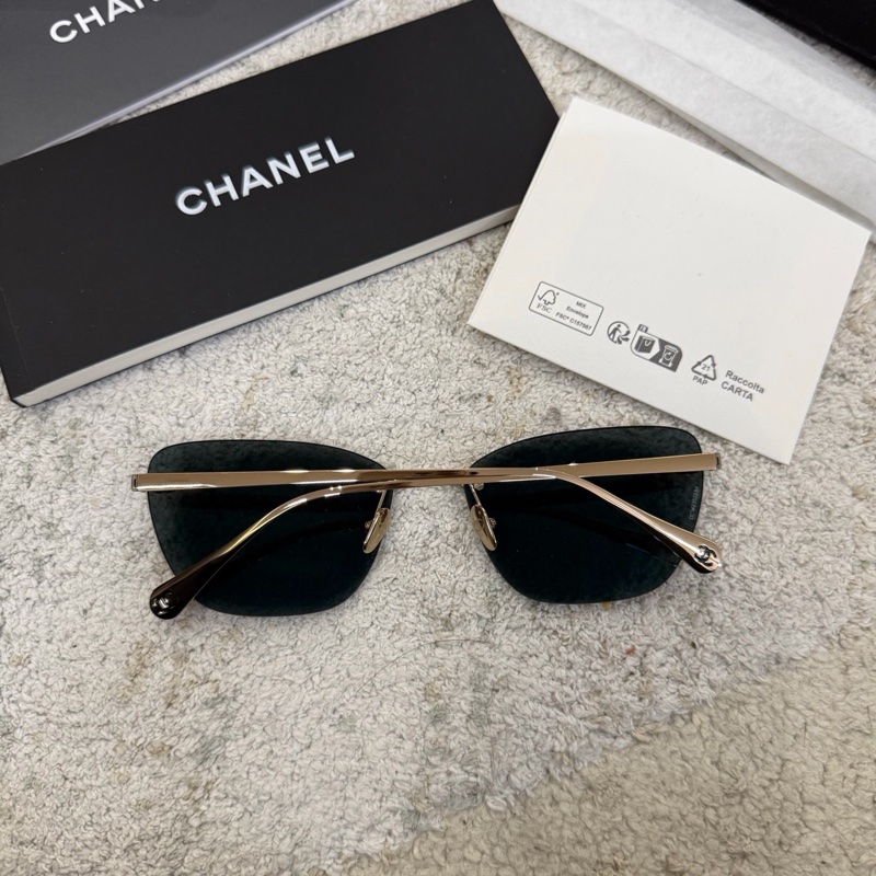 ✨️Chanel 鈦合金無框貓眼新款超輕CH4286 太陽眼鏡 全新全配-4