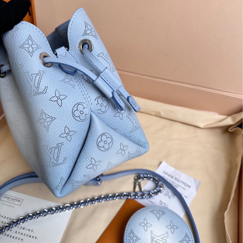 閒置新✨LV/路易威登 月光女神漸變淺藍 抽繩單肩包斜挎包  銀扣 26年票~ ✅正品-3