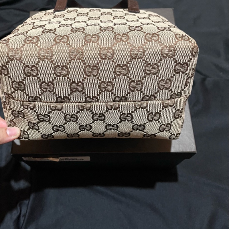 Gucci帆布經典老花手提包-7