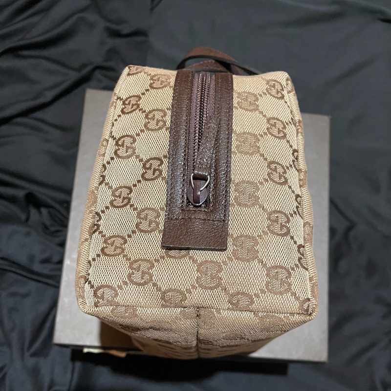 Gucci帆布經典老花手提包-15