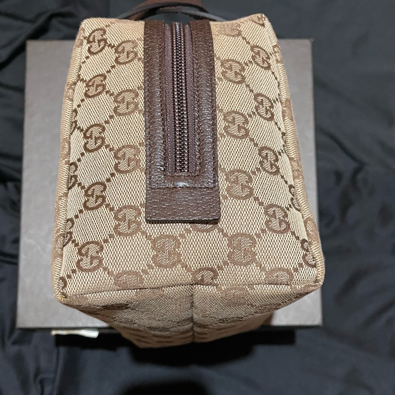 Gucci帆布經典老花手提包-16