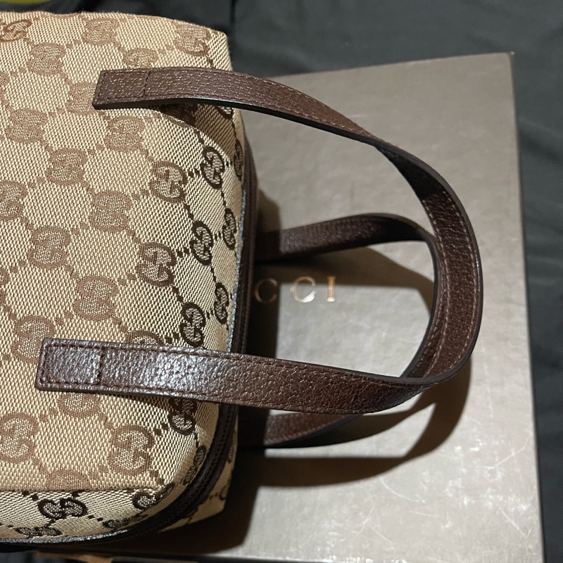 Gucci帆布經典老花手提包-17