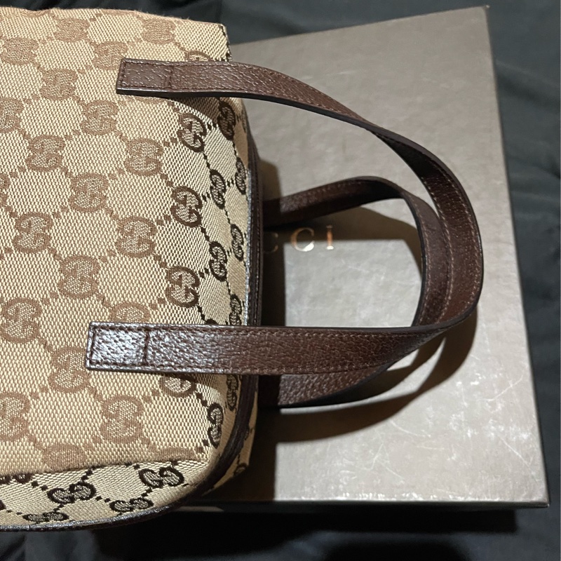 Gucci帆布經典老花手提包-18