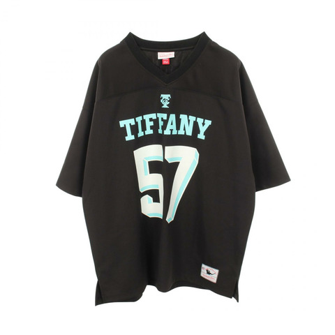 TIFFANY＆CO Mitchell & Ness T卹，聚酯材質，黑色/藍色，二手男士XXL碼