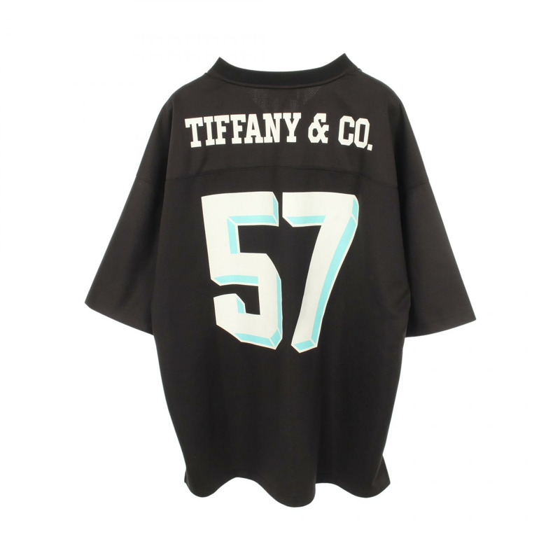 TIFFANY&CO Mitchell & Ness T卹,聚酯材質,黑色/藍色,二手男士XXL碼-1