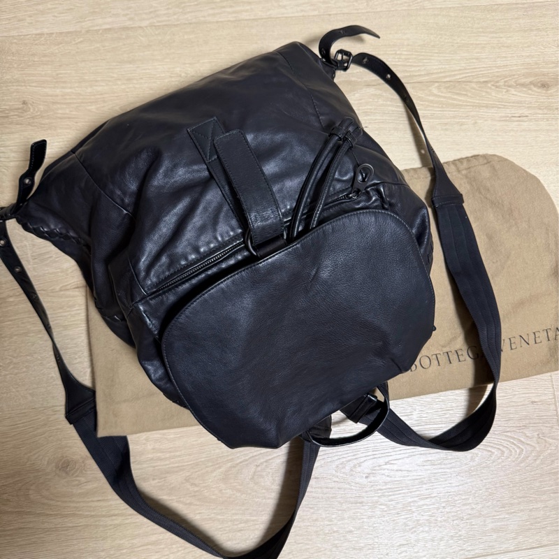BOTTEGA VENETA BV  黑 全皮 後背包 肩背包 雙肩背-2