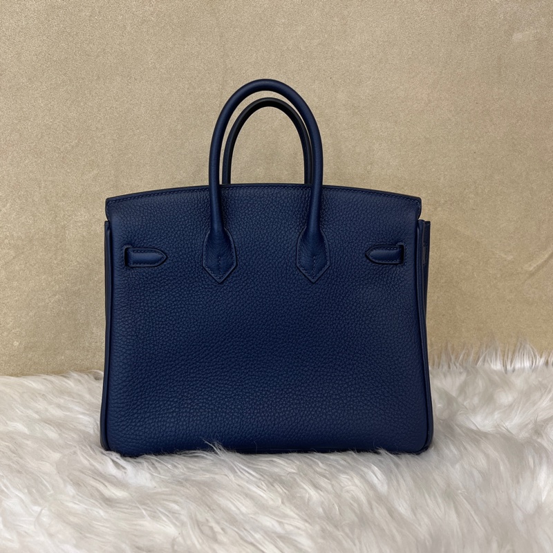 Hermes 7K深淵藍Togo皮金釦Birkin25H041344-1