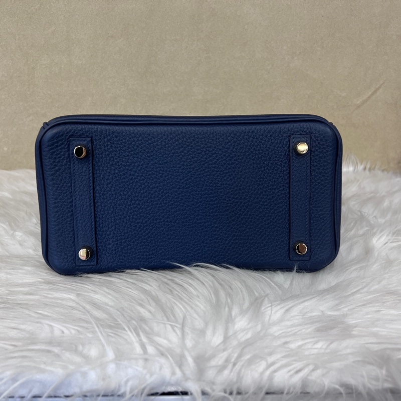 Hermes 7K深淵藍Togo皮金釦Birkin25H041344-2