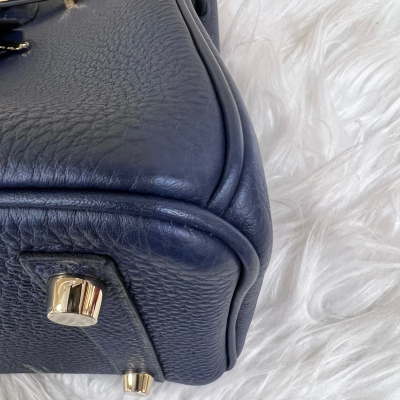 Hermes 7K深淵藍Togo皮金釦Birkin25H041344-6