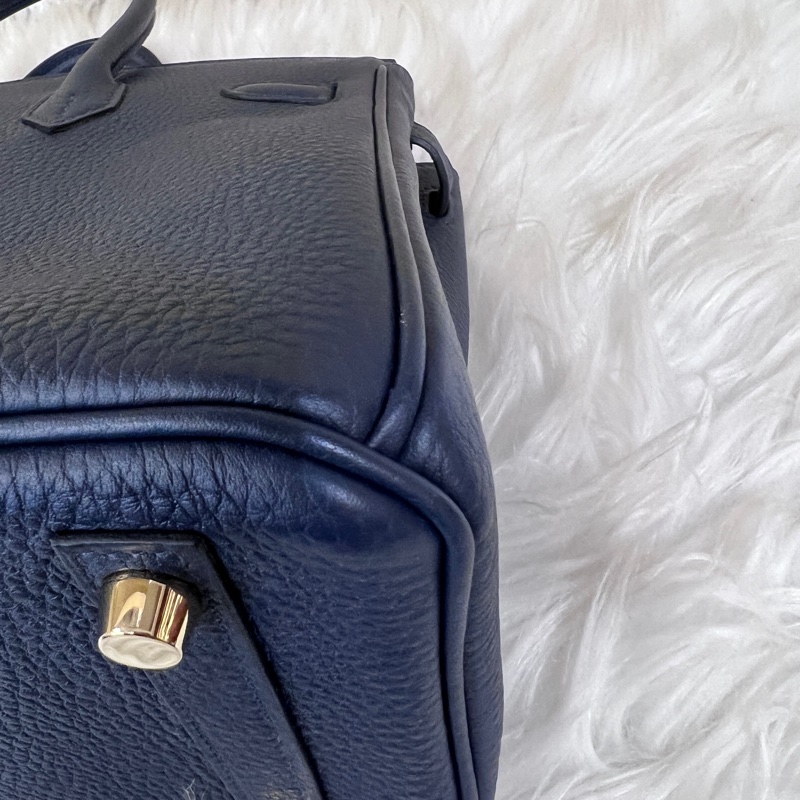 Hermes 7K深淵藍Togo皮金釦Birkin25H041344-8