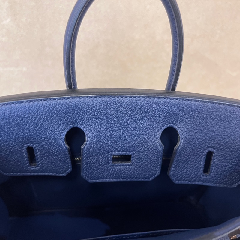 Hermes 7K深淵藍Togo皮金釦Birkin25H041344-10