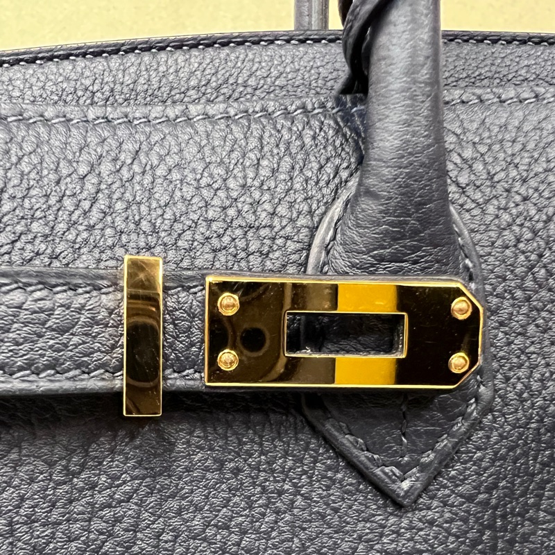Hermes 7K深淵藍Togo皮金釦Birkin25H041344-14