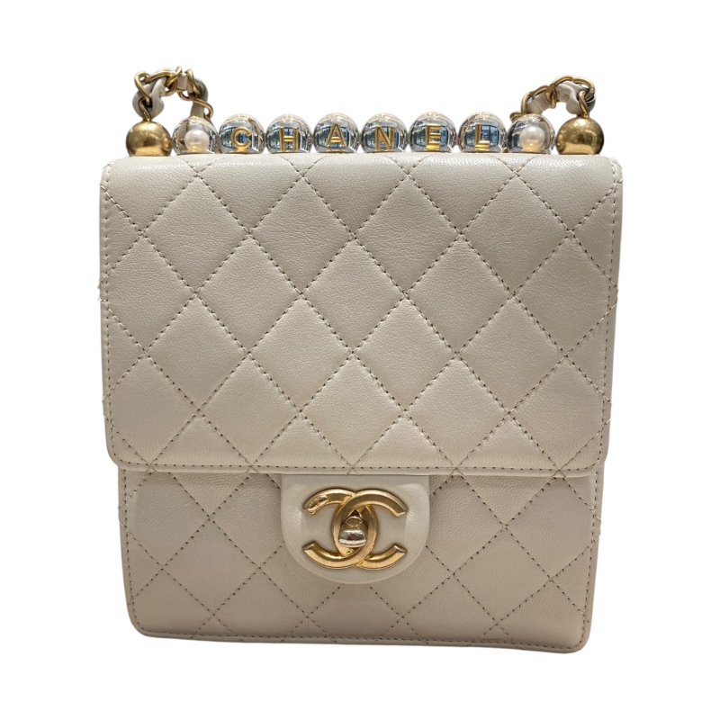 CHANEL 香奈兒 白色方形側背包-0