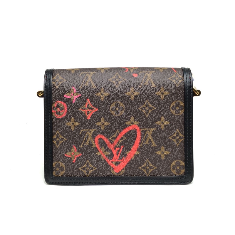 LOUIS VUITTON Dauphine達芙妮Mini黑色晶片七夕口紅字母塗鴉肩背包-2