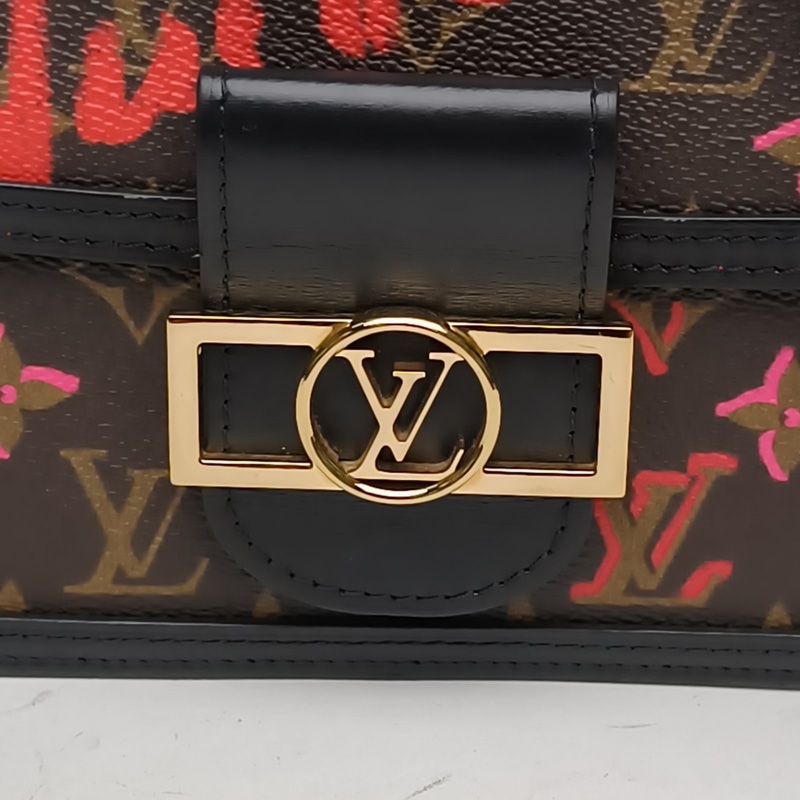 LOUIS VUITTON Dauphine達芙妮Mini黑色晶片七夕口紅字母塗鴉肩背包-3