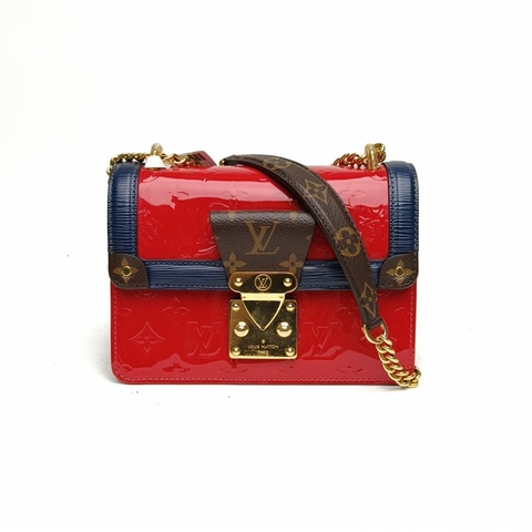LOUIS VUITTON Wynwood手袋紅色漆皮金扣肩背包2020