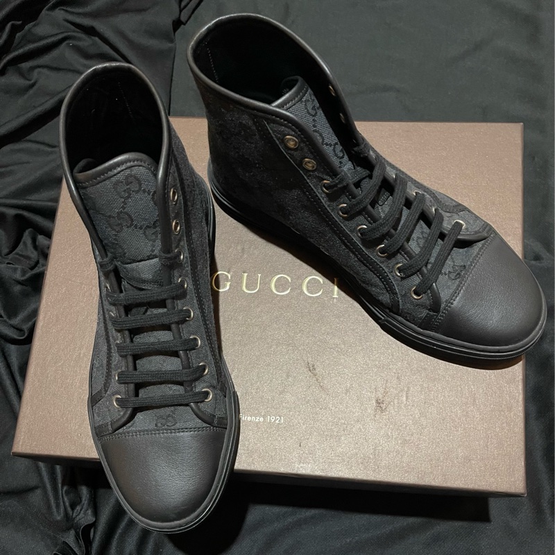 Gucci經典老花高筒帆布鞋#6.5-15