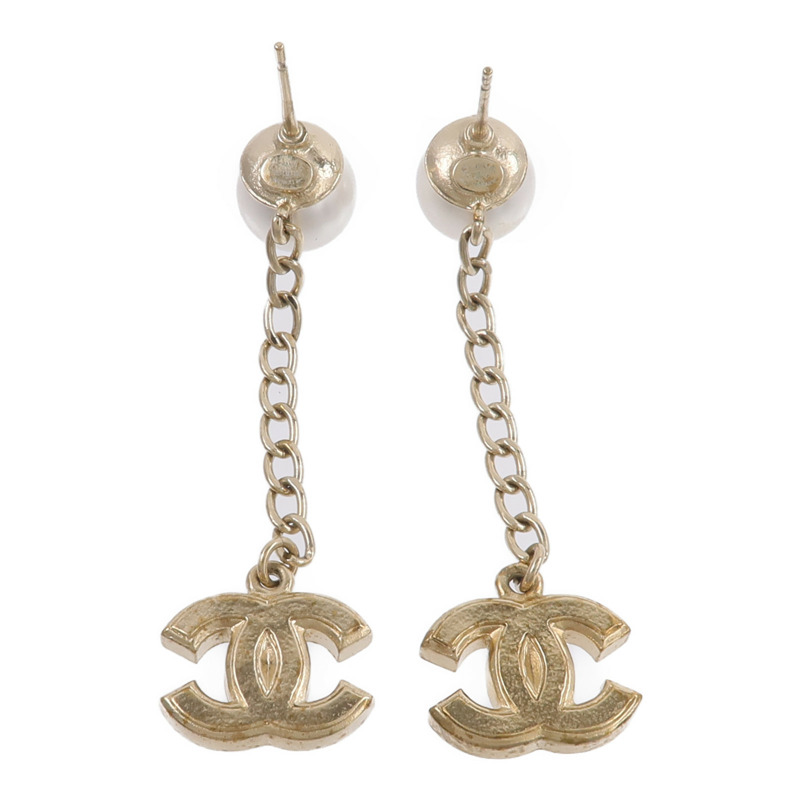 CHANEL 金屬CC Crystal Dangle Piercing Earrings耳環-2