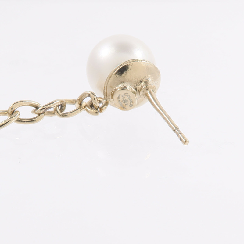 CHANEL 金屬CC Crystal Dangle Piercing Earrings耳環-4