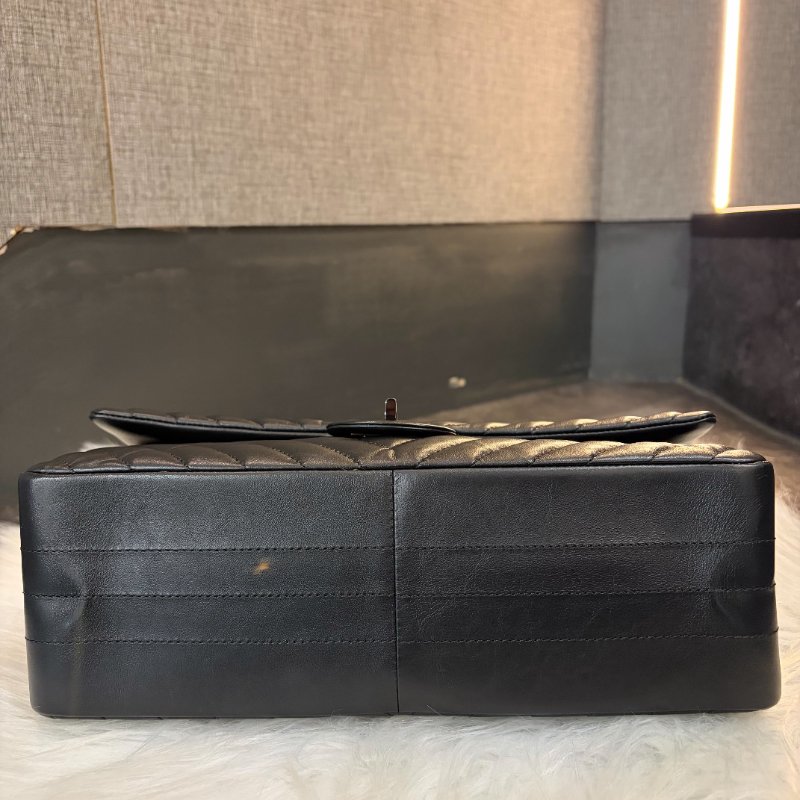 CHANEL 山型紋 SO BLACK 黑鍊復刻鏈包黑-25開-3