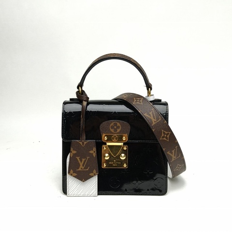 LOUIS VUITTON SpringStreet手提包拼色漆皮水金扣2019
