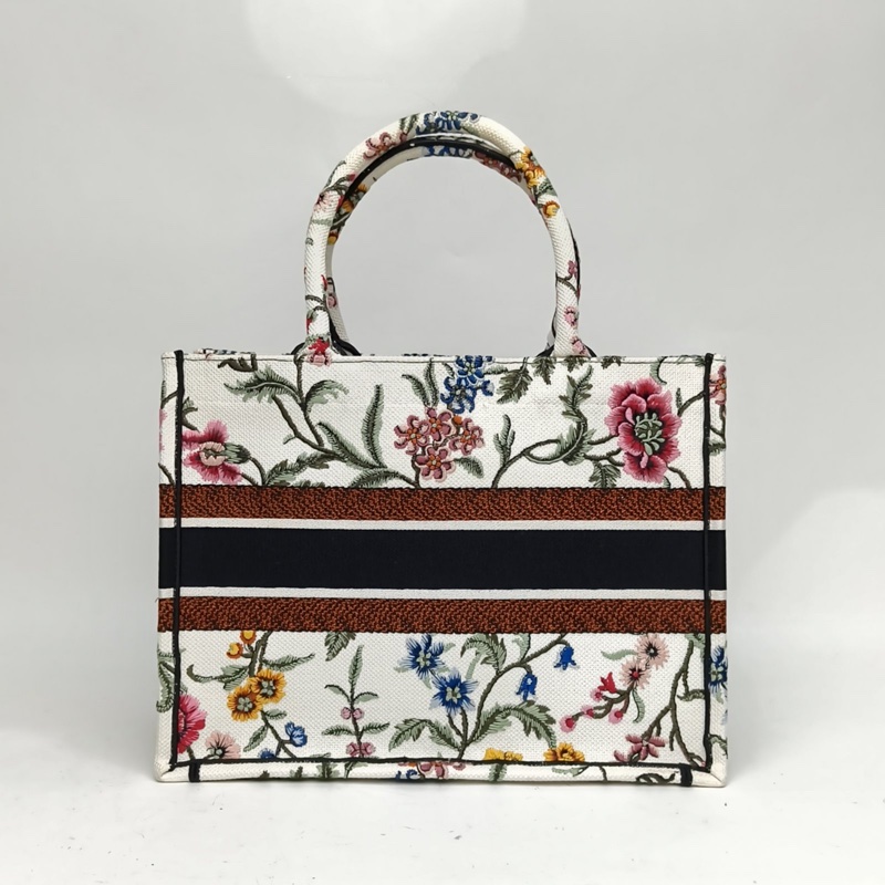 DIOR BookTote中號圖案帆布Petites繁花刺繡手提包-2