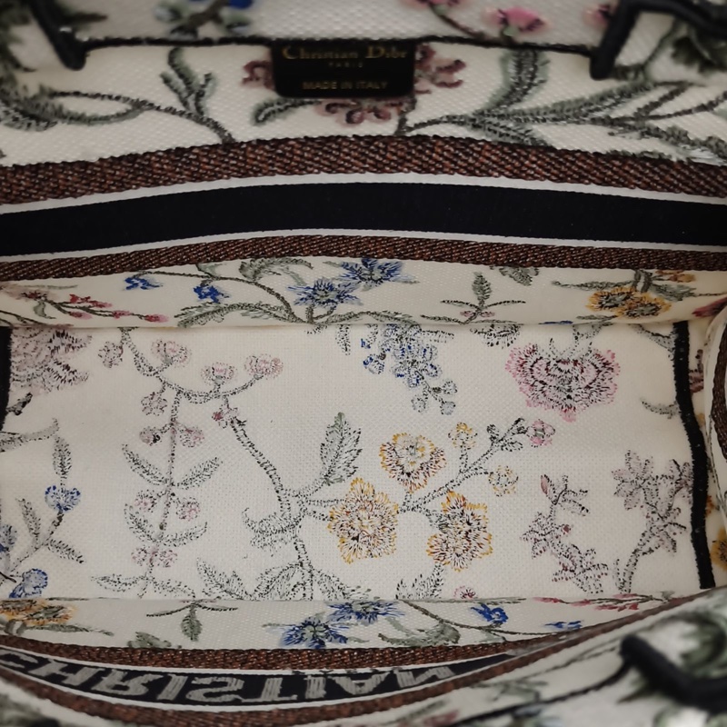 DIOR BookTote中號圖案帆布Petites繁花刺繡手提包-4