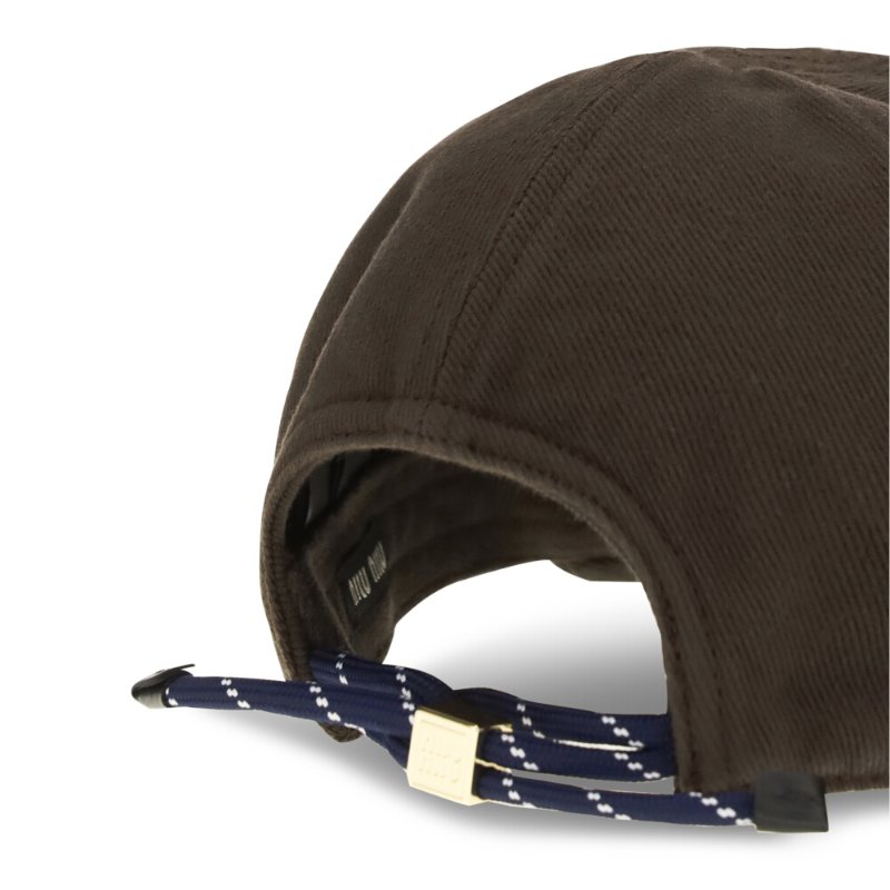 【MIU MIU】Denim 牛仔 抽繩造型 帽子 棒球帽 老帽 咖啡色 藍色 5HC369-2